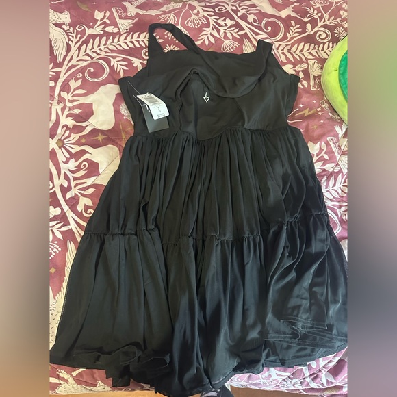 TORRID Plus Size 0X(12) Performance Core Mesh Ruffle 2fer Active Dress Black - Picture 10 of 10